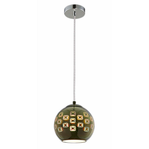 pendul din sticla 3d e27 max 40w crom patrate d200xh175mm