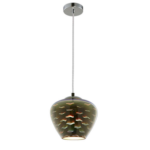 pendul din sticla 3d crom pescarus d200xh165mm