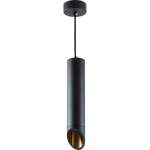 pendul tubular aluminiu gu10 negru auriu 6x30cm