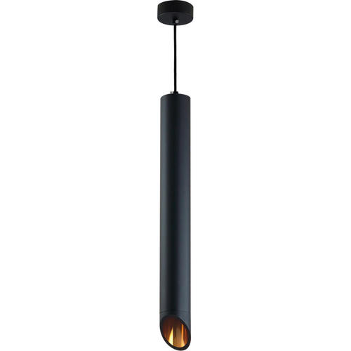 pendul tubular aluminiu gu10 negru auriu 6x50cm