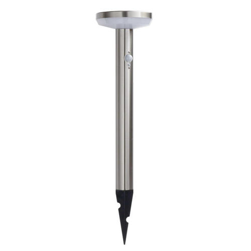 felinar led solar de gradina din aluminiu satinat cu suport 44w 600lm 60lm ip44 37v cu senzor
