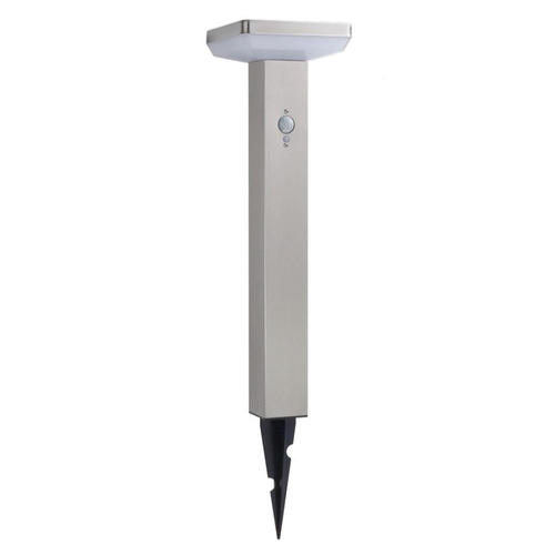 felinar led solar de gradina din aluminiu satinat cu suport 44w 600lm 60lm ip44 37v cu senzor
