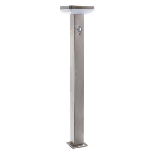 felinar led solar de gradina din aluminiu satinat 44w 600lm 60lm ip44 37v cu senzor