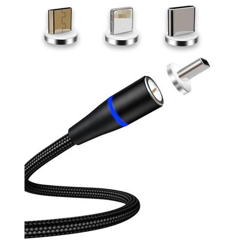 cablu de date si incarcare rapida magnetic usb 3in1