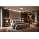 aplica led 60w 75lm w negru lemn corp cct telecomanda 4