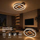 aplica led 46w 75lm w negru lemn corp cct telecomanda 1