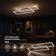 aplica led 86w 75lm w negru lemn corp cct telecomanda 1