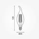 bec led lumanare t35 e14 4w 400lm amber 2500k 2