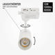 proiector led pe sina 12w 1200lm alb 4000k bridgelux cob 4