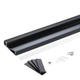 profil aluminiu banda led corp negru dispersor negru l 2m 1