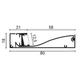 profil aluminiu banda led corp negru dispersor negru l 2m 2