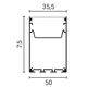 profil aluminiu banda led corp marmura dispersor alb l 2m 2