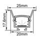 profil din aluminiu pentru banda led corp argintiu dispersor alb l 2m 2