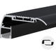 profil din aluminiu pentru banda led corp negru dispersor alb l 2m 1