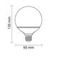 bec led e27 g95 12w 1155lm 6000k 2