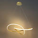 lustra led suspendata 30w 2400lm auriu satinat 3000k 4