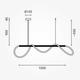 lustra led suspendata 36w 2880lm negru 3000k 3
