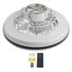 plafoniera led cu ventilator 36w 3cct 2880lm 100 240v alb negru telecomanda 3