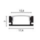 profil aluminiu banda led corp negru dispersor negru l 2m 1