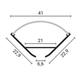 profil aluminiu unghi banda led corp gri dispersor alb l 2m 23 5 mm x 23 5 mm 1