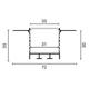profil aluminiu banda led corp negru dispersor negru l 2m 715x35mm 1