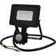 proiector led smd 10w cu senzor negru ip65 120 2700k 800lm cu cablu de 70cm