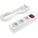 prelungitor cu 3 prize intrerupator 3g15mm 3m 16a 230v max3500w ip20 alb