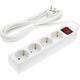 prelungitor cu 4 prize intrerupator 3g15mm 3m 16a 230v max3500w ip20 alb