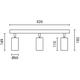 lampa de tavan soclu 3 x gu10 aluminiu negru 54x6x18cm 1
