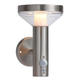 felinar led solar din aluminiu satinat 2w 200lm 20lm ip44 37v cu senzor 2